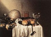 BOELEMA DE STOMME, Maerten Still-Life with a Bearded Man Crock and a Nautilus Shell Cup Germany oil painting reproduction